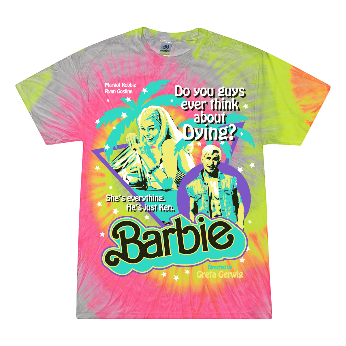 Tie dye shop barbie shirt