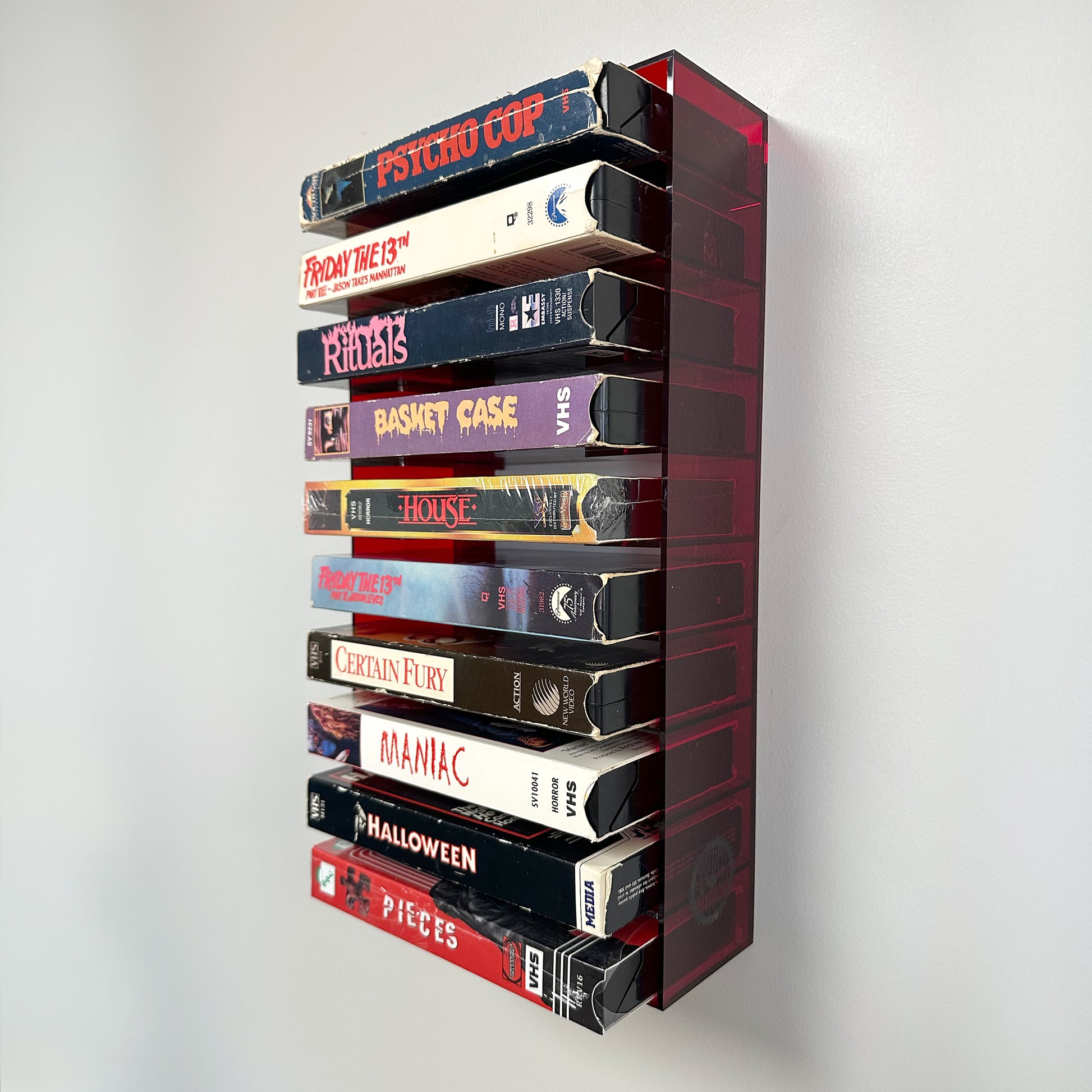 VHS SHELF BLOOD RED