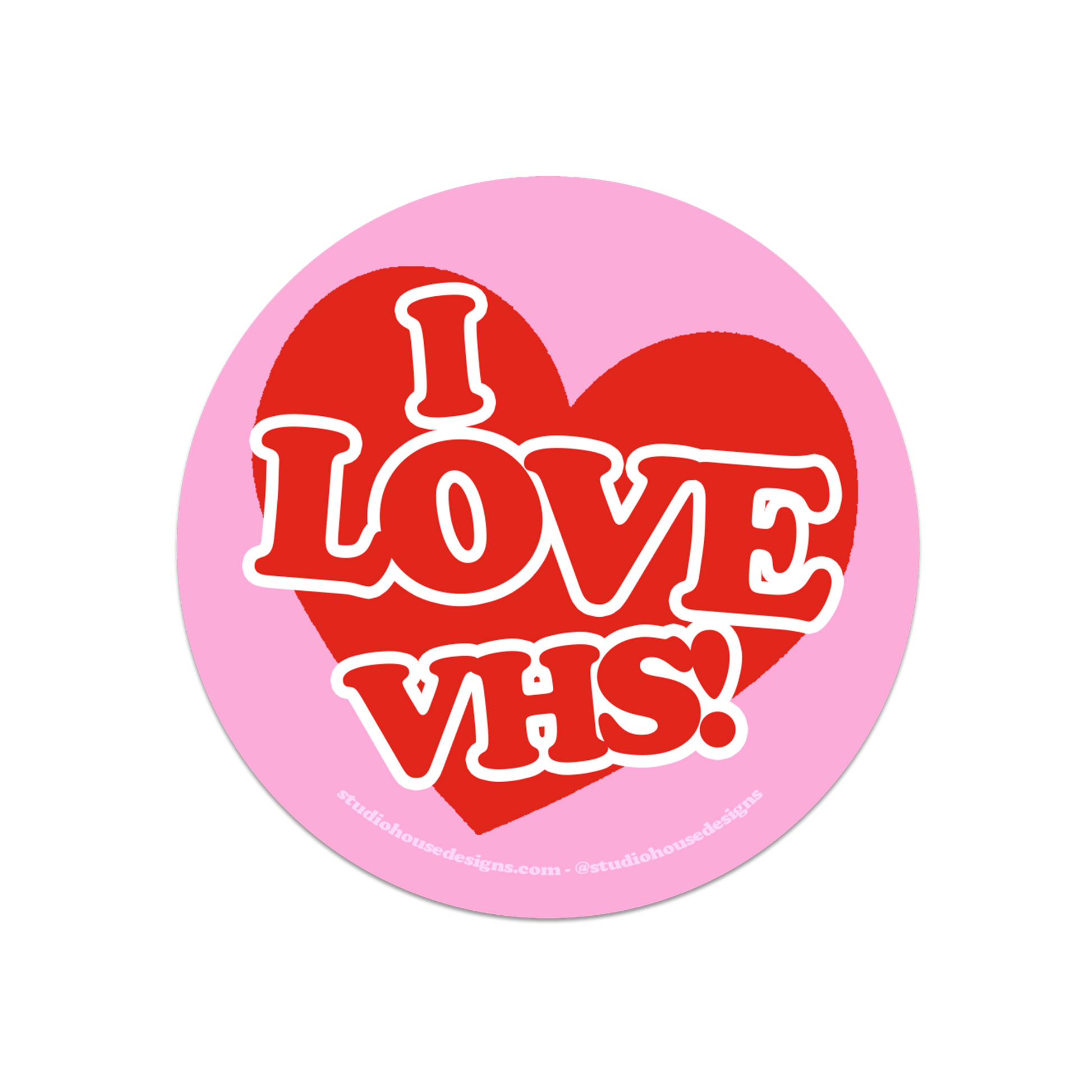 I HEART VHS STICKER